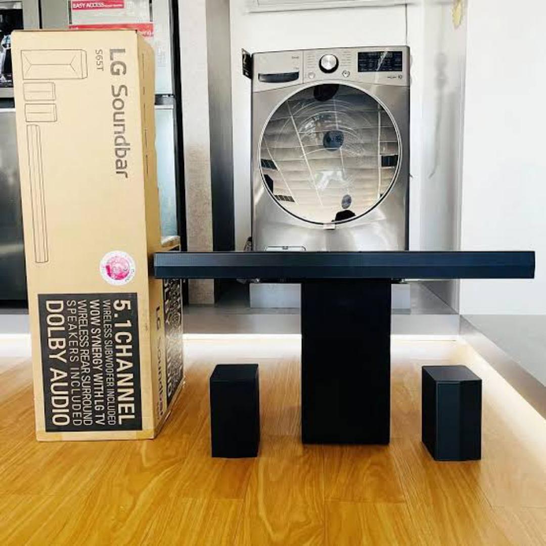 LG S65T sound bar, 5.1 Ch, 600W Powerful surround sound with Wireless subwoofer and Rear speaker, Dolby Digital