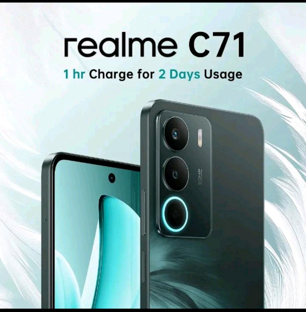 Realme C71 128GB+6GB 6.67" 120Hz 50MP AI cam 6000mAh 45W Dust Water Resistant Android 15 Type-C Dual Sim Side Fingerprint Smart Phones