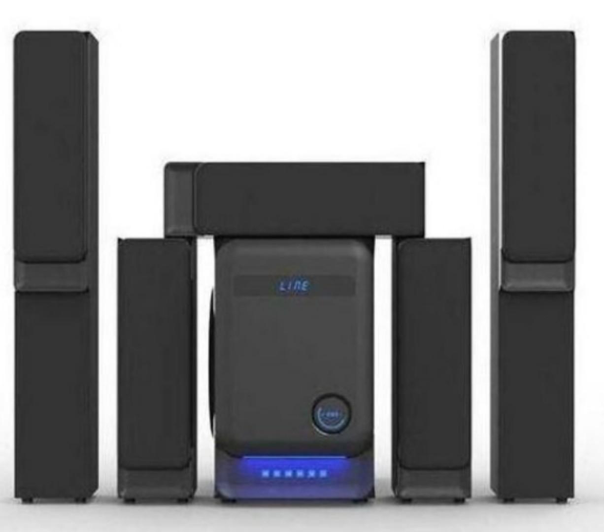 NOBEL NB1212 5.1 CH HOME THEATRE SPEAKER SYSTEM - Amazing Sound, Super Bass surround, Hightech Multimedia, Aux/FM ready, USB Support.