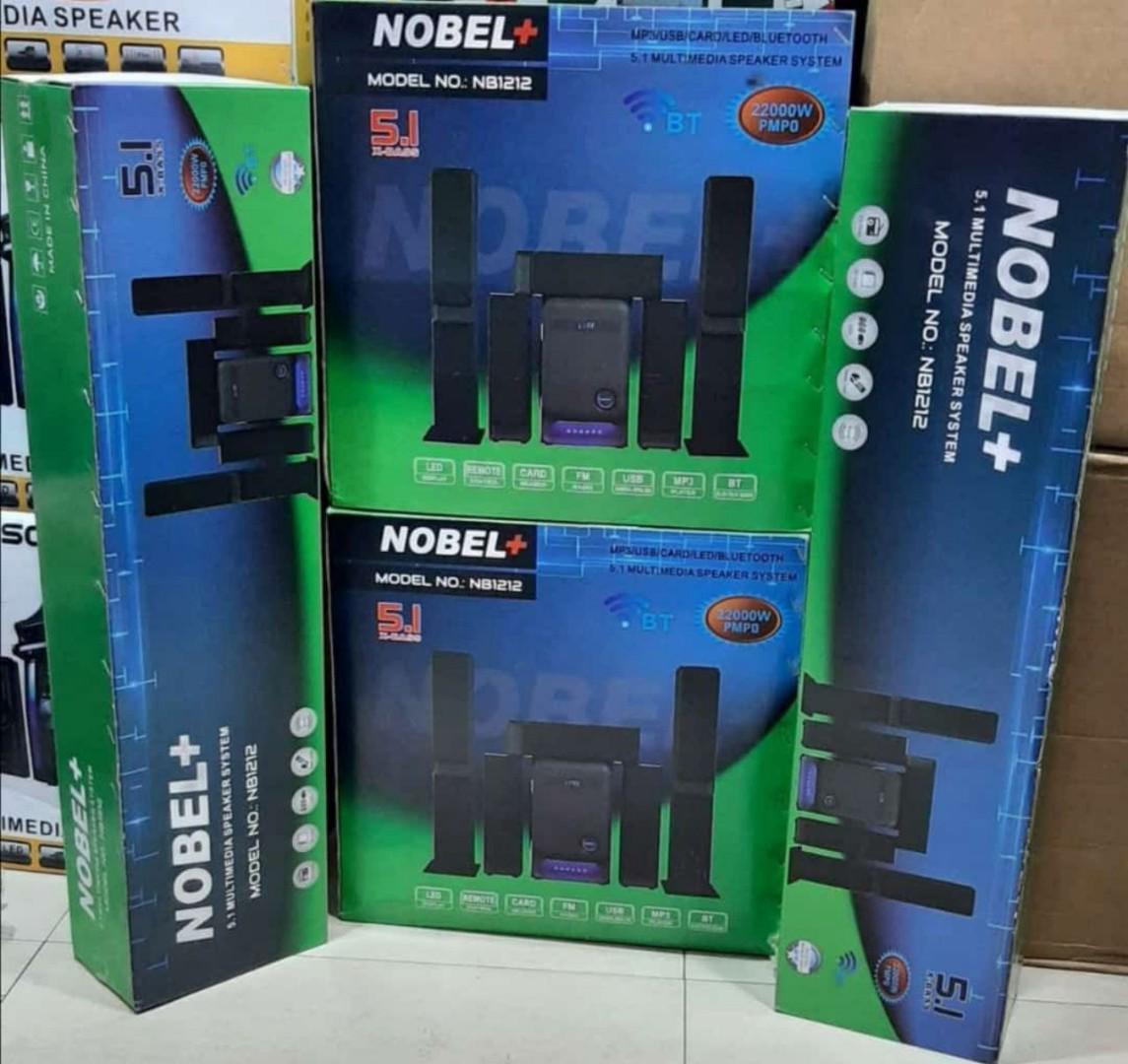 NOBEL NB1212 5.1 CH HOME THEATRE SPEAKER SYSTEM - Amazing Sound, Super Bass surround, Hightech Multimedia, Aux/FM ready, USB Support.