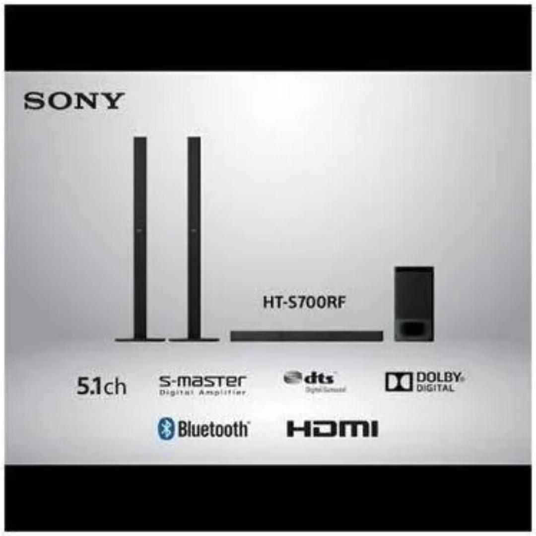 Sony HT-S700RF Real 5.1ch Dolby Audio Soundbar for TV with Tall boy Rear Speakers & Subwoofer, 5.1ch Home Theatre System (1000W, Bluetooth & USB Connectivity,HDMI & Optical Connectitvity)