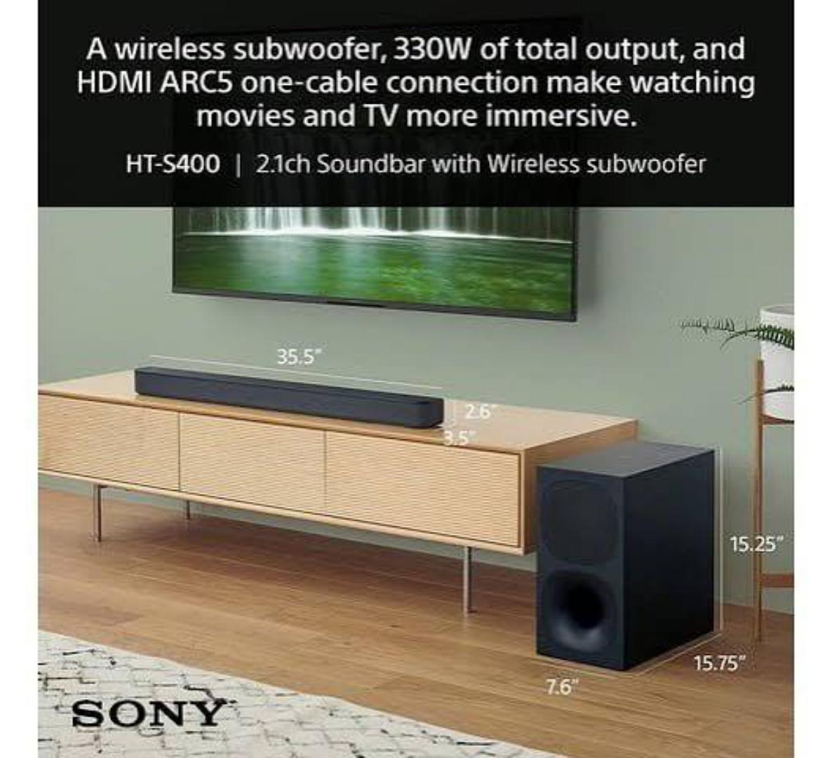 Sony HT-S400 330W WIRELESS 2.1ch Home Cinema Soundbar Home Theatre System