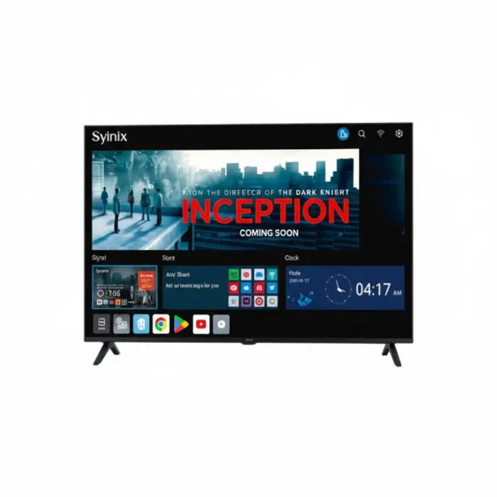 Syinix 43 inch Smart 2K Full HD LED TV, HDMI, Android 11.0, USB 2.0, Eco friendly, Narrow Bezel, DVB-T2, YouTube, Netflix, Prime Video