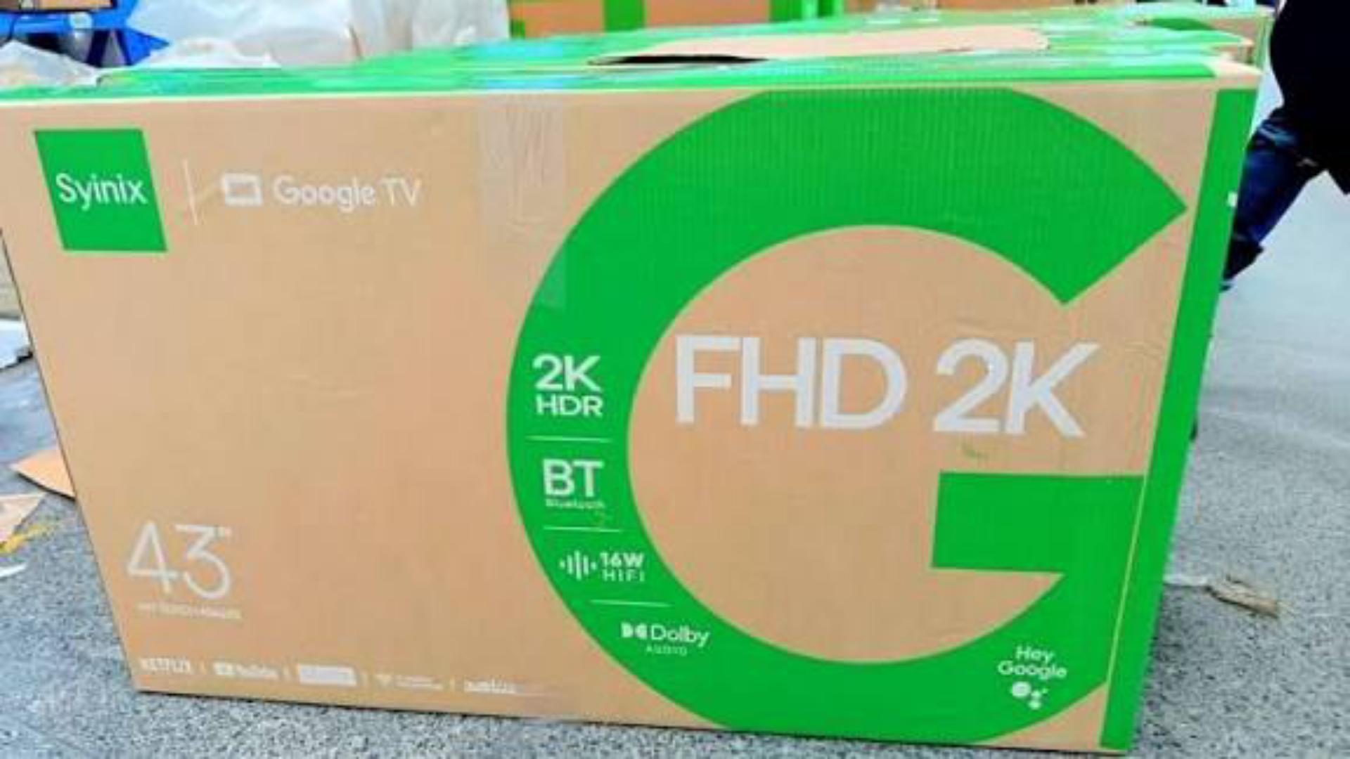 Syinix 43 Inch FHD 2K Smart Google TV Frameless Design A+ Panel, Voice Control, Dolby Audio, Bluetooth 16W Speakers-1 year warranty