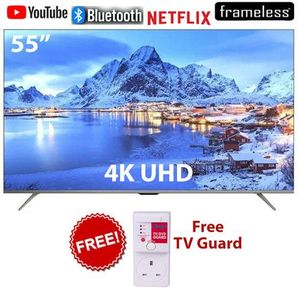 VITRON HTC5568US 55 Inch BLUETOOTH ENABLED, 4K UHD TV Television Smart Android TV, Netflix .Youtube ,WIFI CONNECTIVITY APP STORE INBUILT DECODER 1.5GB RAM + 8GB ROM -1 YEAR WARRANTY