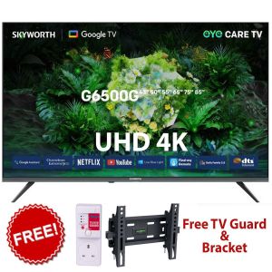 Skyworth 43' inch 4k Frameless Smart GOOGLE TV Android Bluetooth Enabled Netflix Youtube I-cast Prime Video Google Play Assistant Television CHROME CAST In built Wi-FI & OK GOOGLE.
