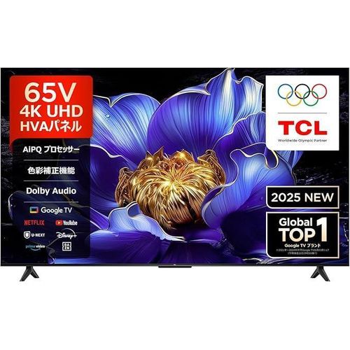TCL 65 INCH V6C 4K HDR Google TV – Google TV,FRAMELESS/BLUETOOTH-ENABLED New 2025 Model-1 year warranty