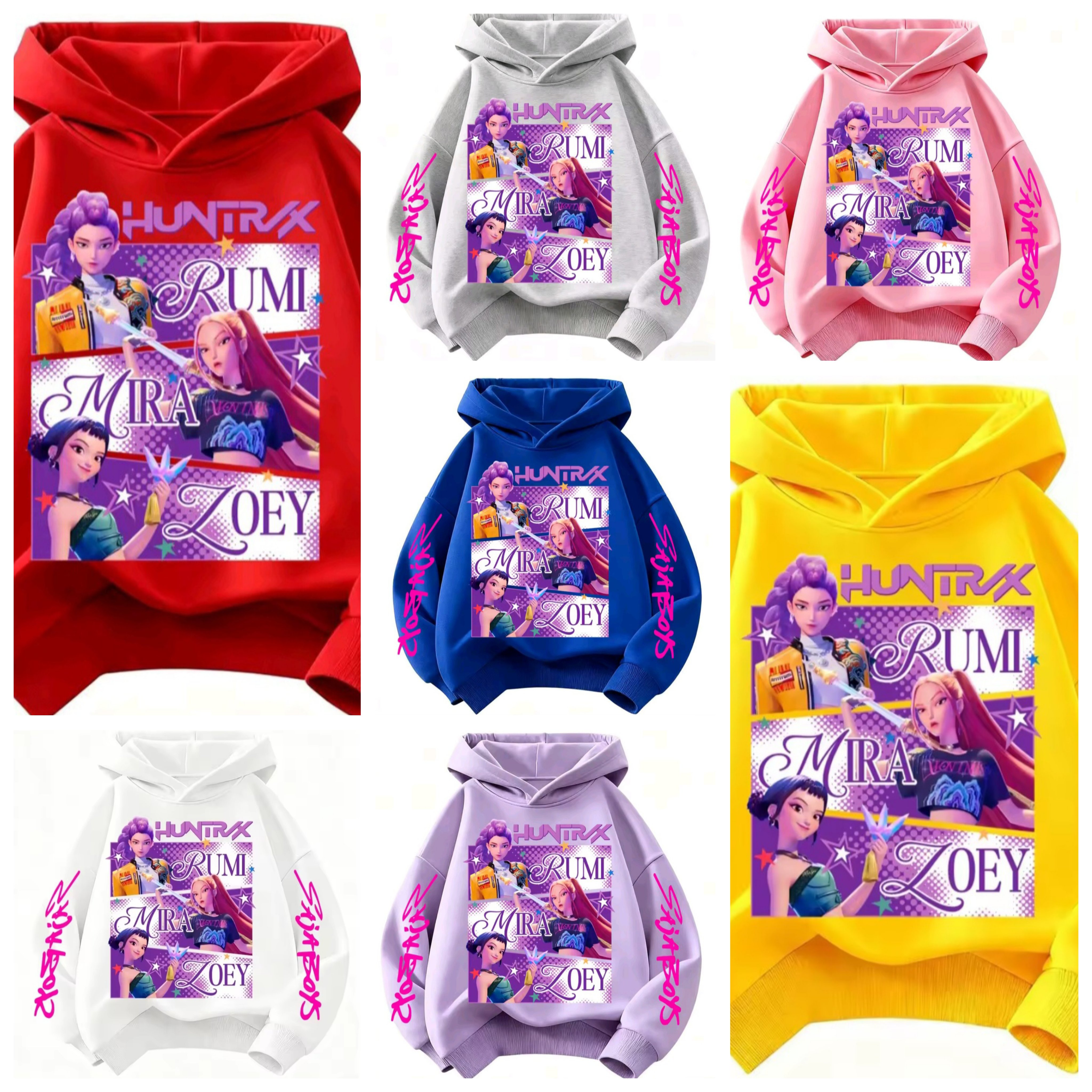 Huntrix KPop Demon Hunters Kids Hoodie Sweatshirt -Princess Style for Girls & Fashion Design for Boys Child Top Clothing