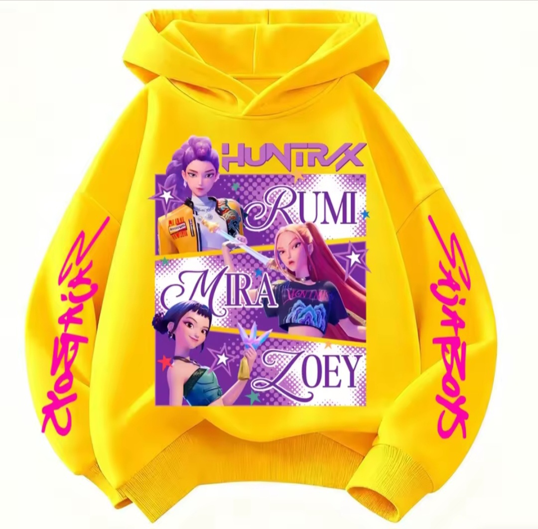 Huntrix KPop Demon Hunters Kids Hoodie Sweatshirt -Princess Style for Girls & Fashion Design for Boys Child Top Clothing