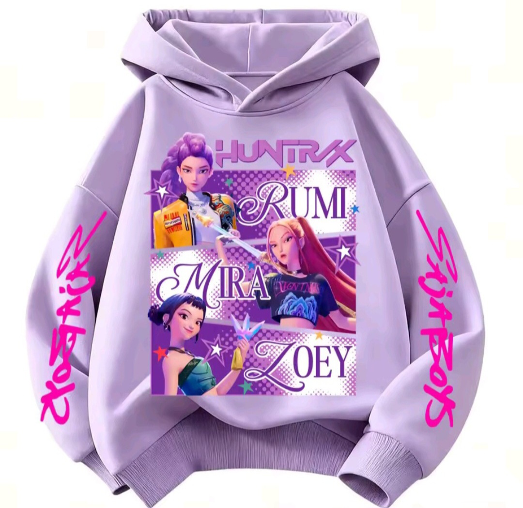 Huntrix KPop Demon Hunters Kids Hoodie Sweatshirt -Princess Style for Girls & Fashion Design for Boys Child Top Clothing