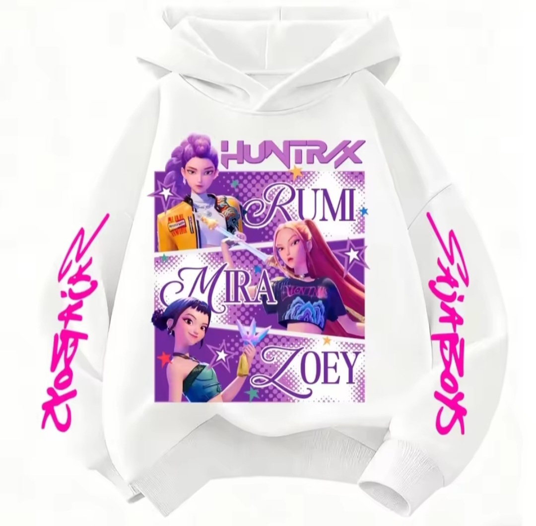 Huntrix KPop Demon Hunters Kids Hoodie Sweatshirt -Princess Style for Girls & Fashion Design for Boys Child Top Clothing