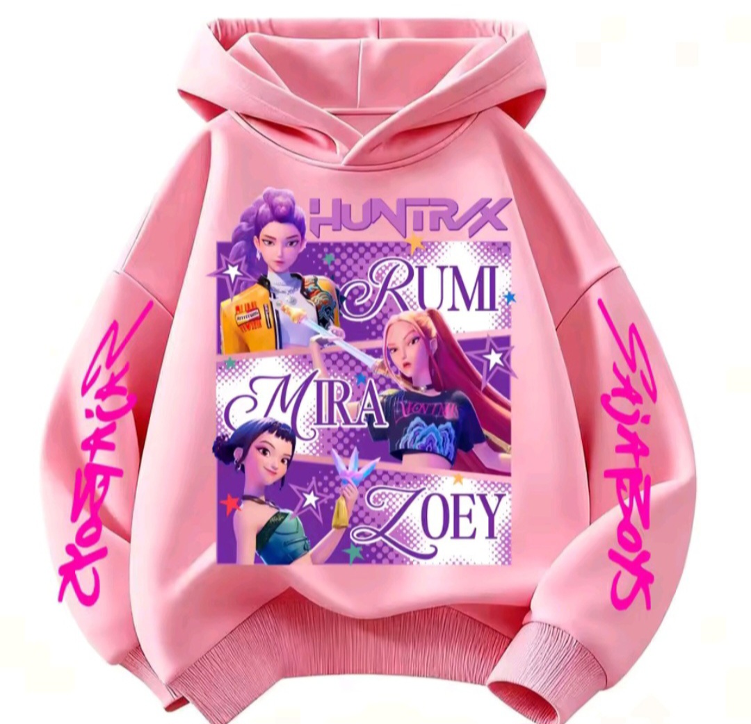 Huntrix KPop Demon Hunters Kids Hoodie Sweatshirt -Princess Style for Girls & Fashion Design for Boys Child Top Clothing