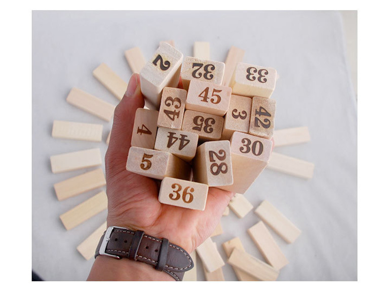 48PCS Wooden Stack High Game Building Blocks Toy Classic Balance Brain Game Intelligence Educational Puzzle Toys for Kids Gift