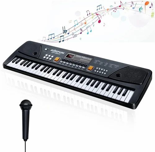 BIGFUN 37 Keys/49 Keys USB Electronic Organ Keyboard Piano Digital Music Electronic Keyboard with Microphone Black