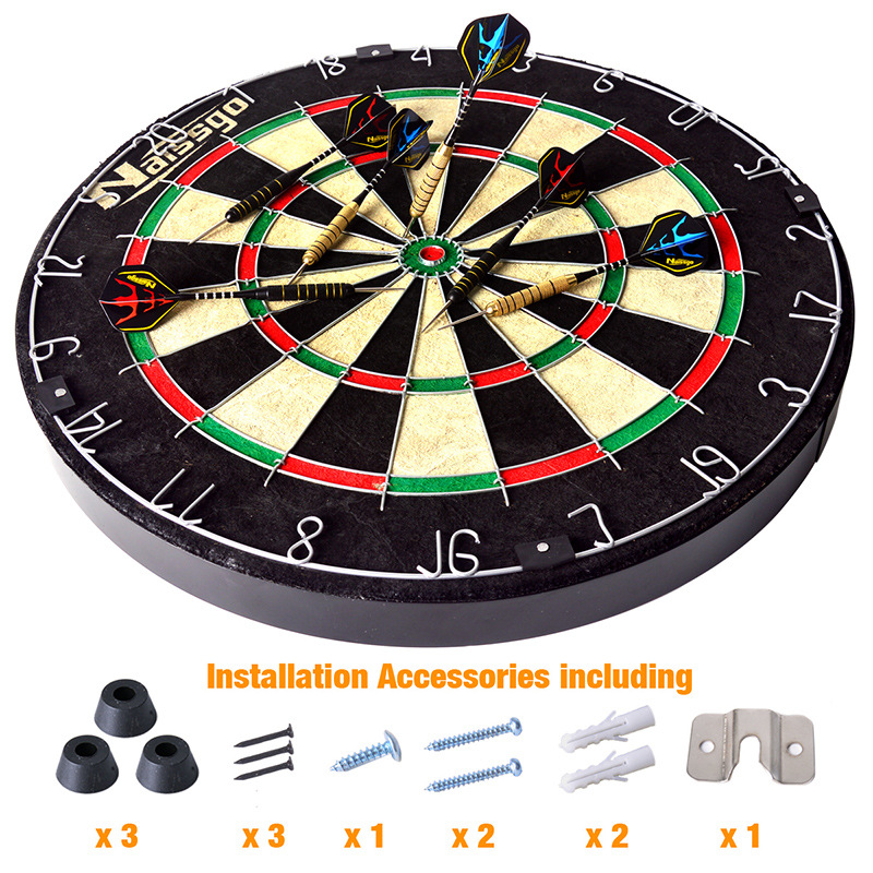 Professional Competition Type Round Net Dart Board, Gillnet Dart Board, Advanced African Sisal Dart Board Including 6 Darts
