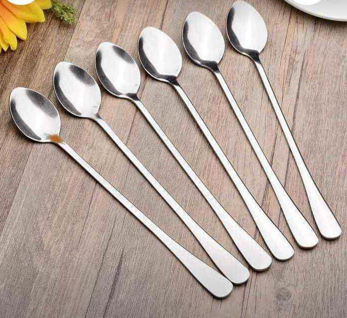 High Quality!!! 6 Pcs Set High Quality Long Handle Teaspoon Tea Spoon Set | Elegant Stainless Steel Dining Utensils COMBO – Durable & Elegant Cutlery. Perfect for a family.