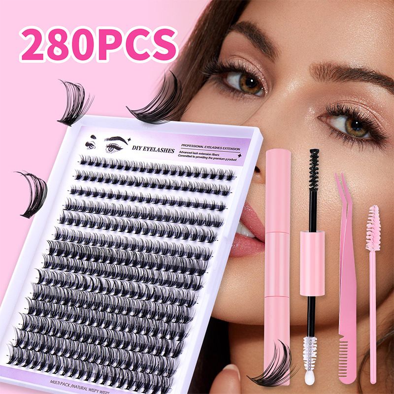 DIY 280clusters  False Eyelashes Multipack - Natural Volume, Reusable & Bulk Set