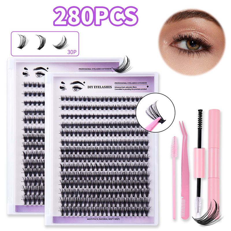 DIY 280clusters  False Eyelashes Multipack - Natural Volume, Reusable & Bulk Set