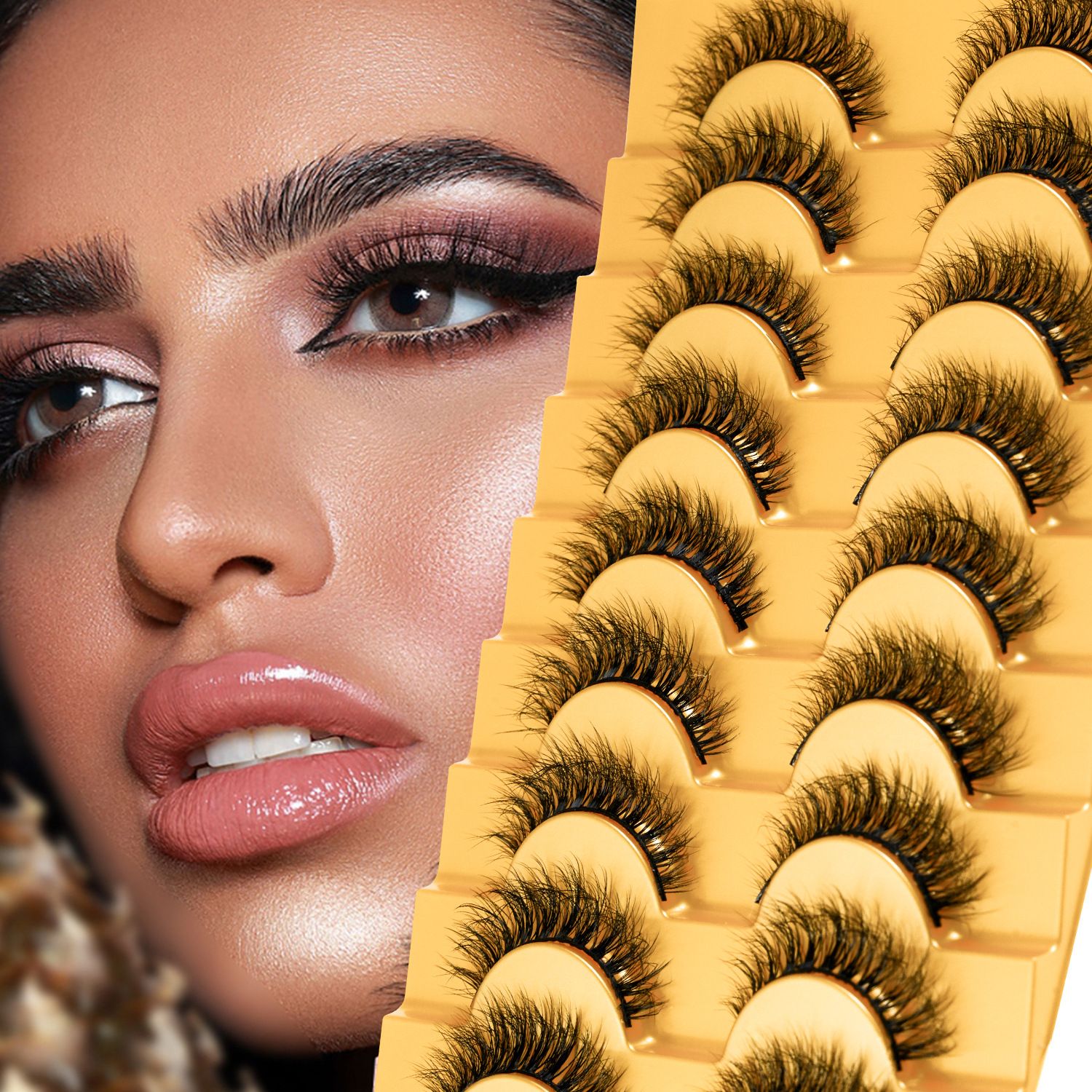 False Eyelashes Set 10 Pairs Reusable 3D Faux Mink lashes-Full Strip lash extensions