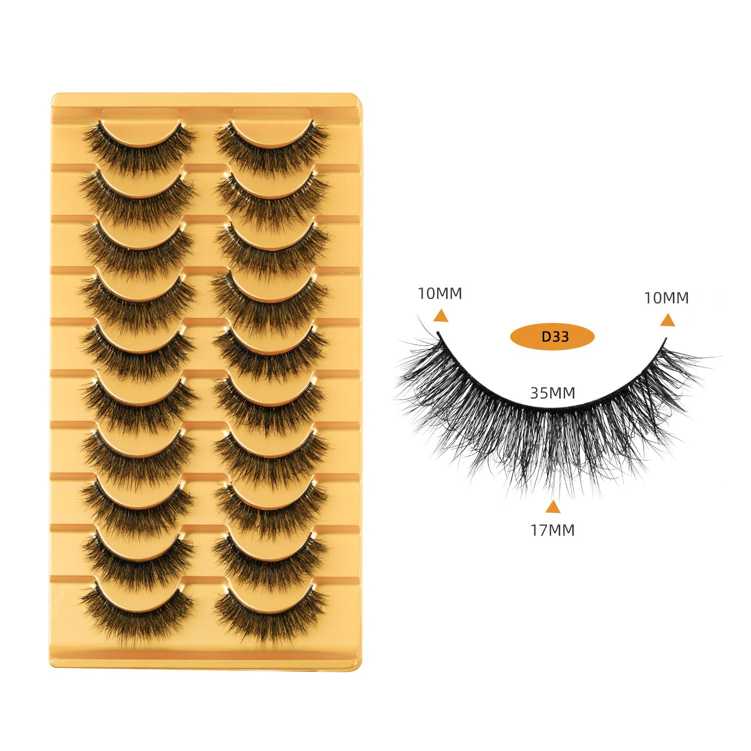 False Eyelashes Set 10 Pairs Reusable 3D Faux Mink lashes-Full Strip lash extensions