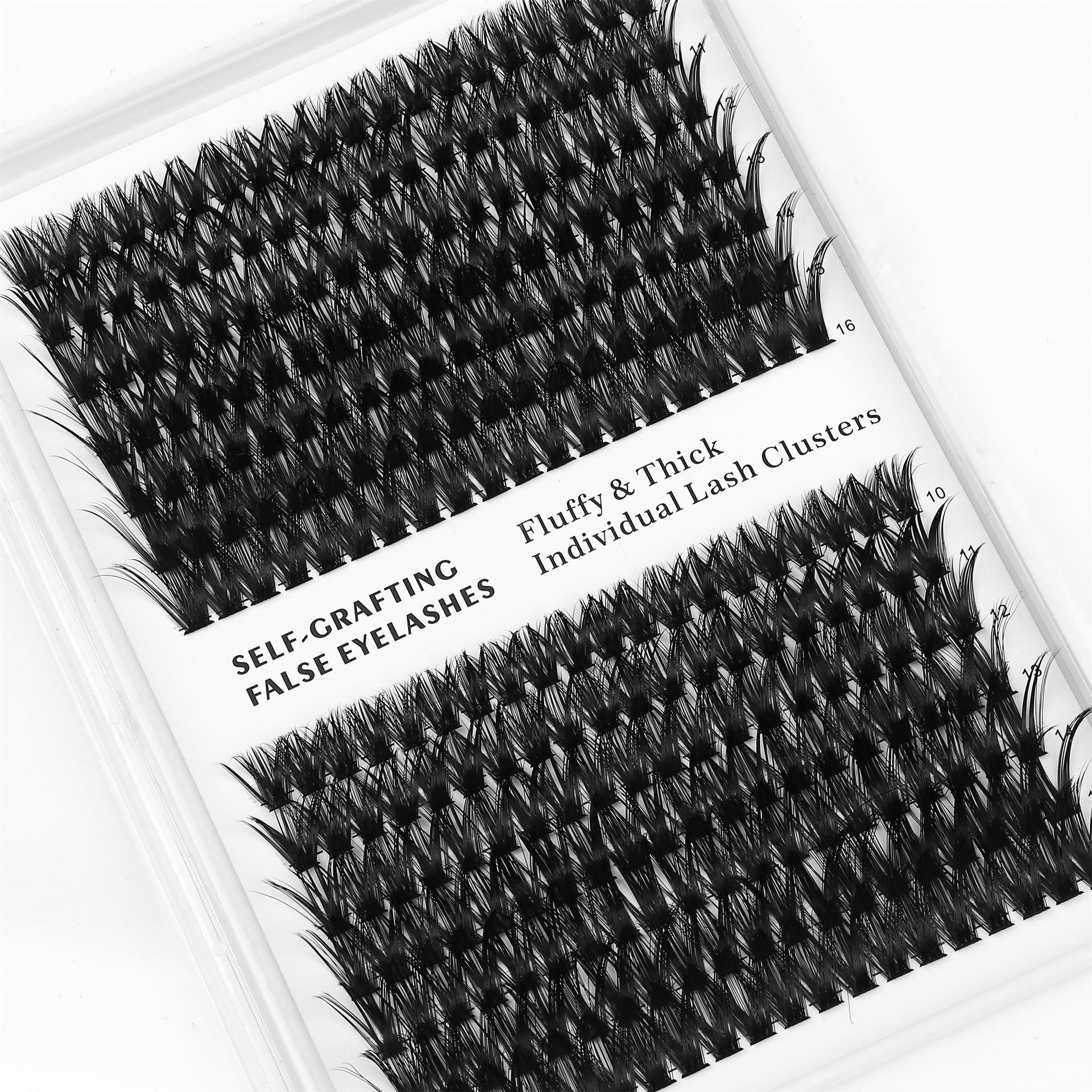 Professional 60D Volume False Eyelash Clusters - Natural-Looking Segmented Lashes with Heat-Resistant Grafting 14 Rows Curl Enhancing Eyelashes