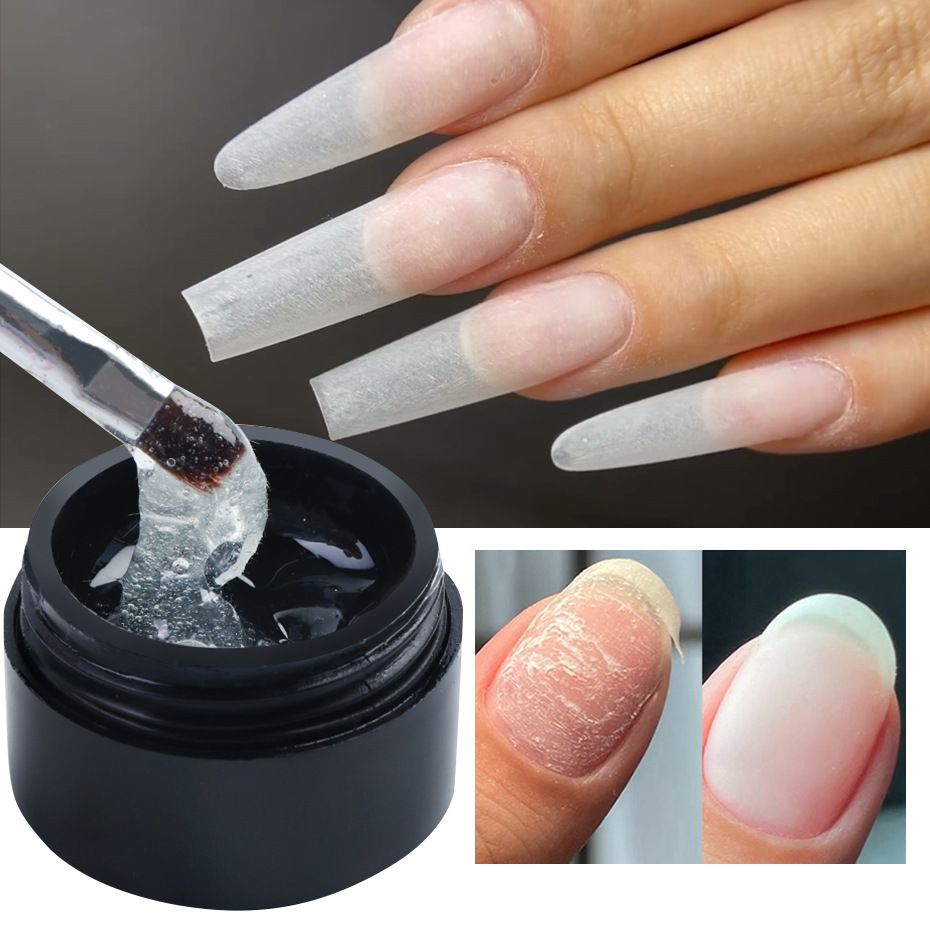 Nail Repair Protection Gel, Stick on False Nails Tip for Women, Nail Repair Kit for Split Natural Nail, Clear Builder Base Gel Designed for Women