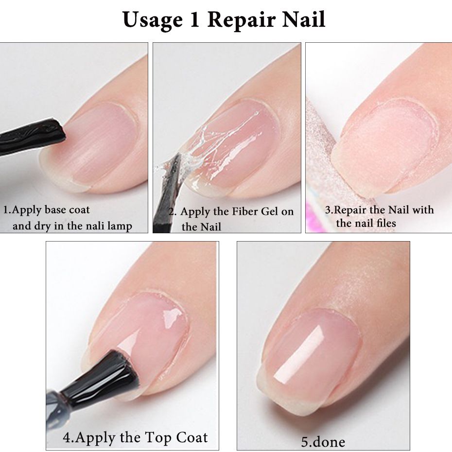 Nail Repair Protection Gel, Stick on False Nails Tip for Women, Nail Repair Kit for Split Natural Nail, Clear Builder Base Gel Designed for Women