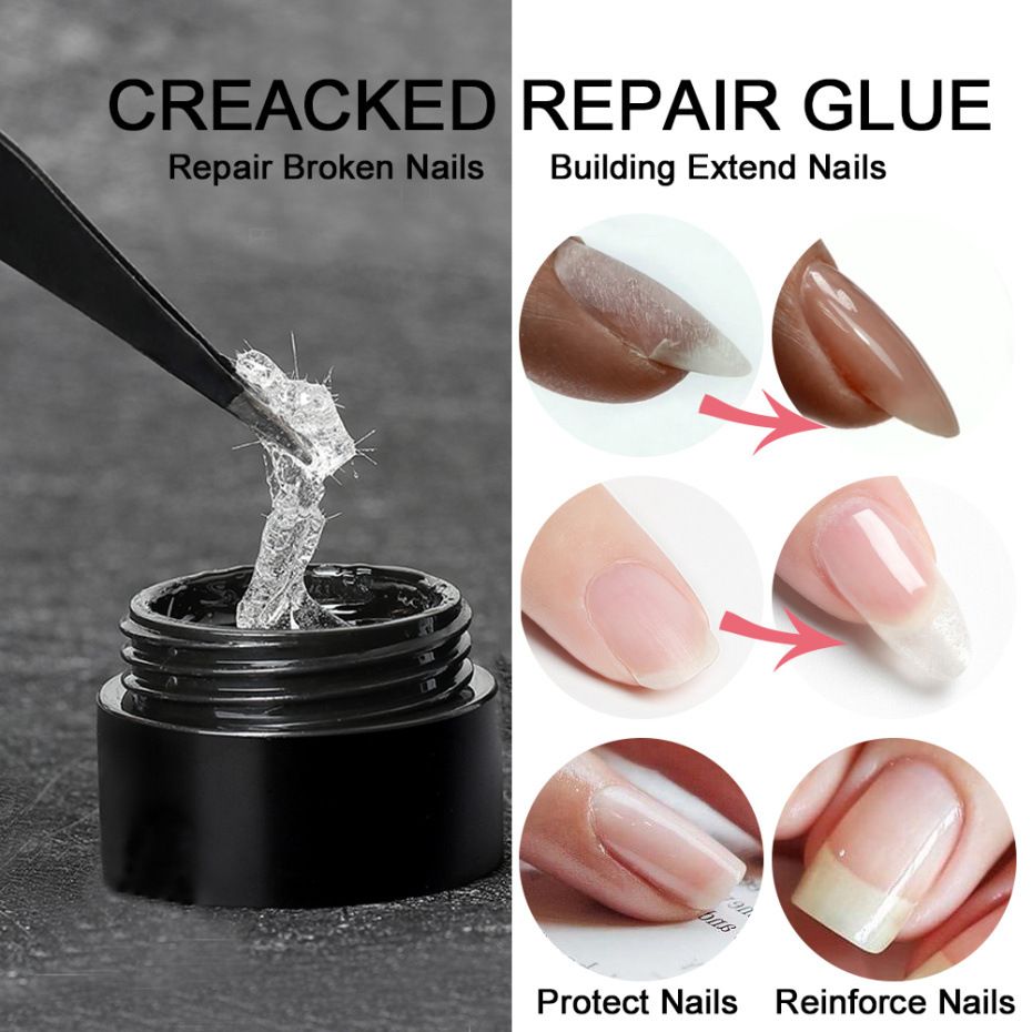 Nail Repair Protection Gel, Stick on False Nails Tip for Women, Nail Repair Kit for Split Natural Nail, Clear Builder Base Gel Designed for Women