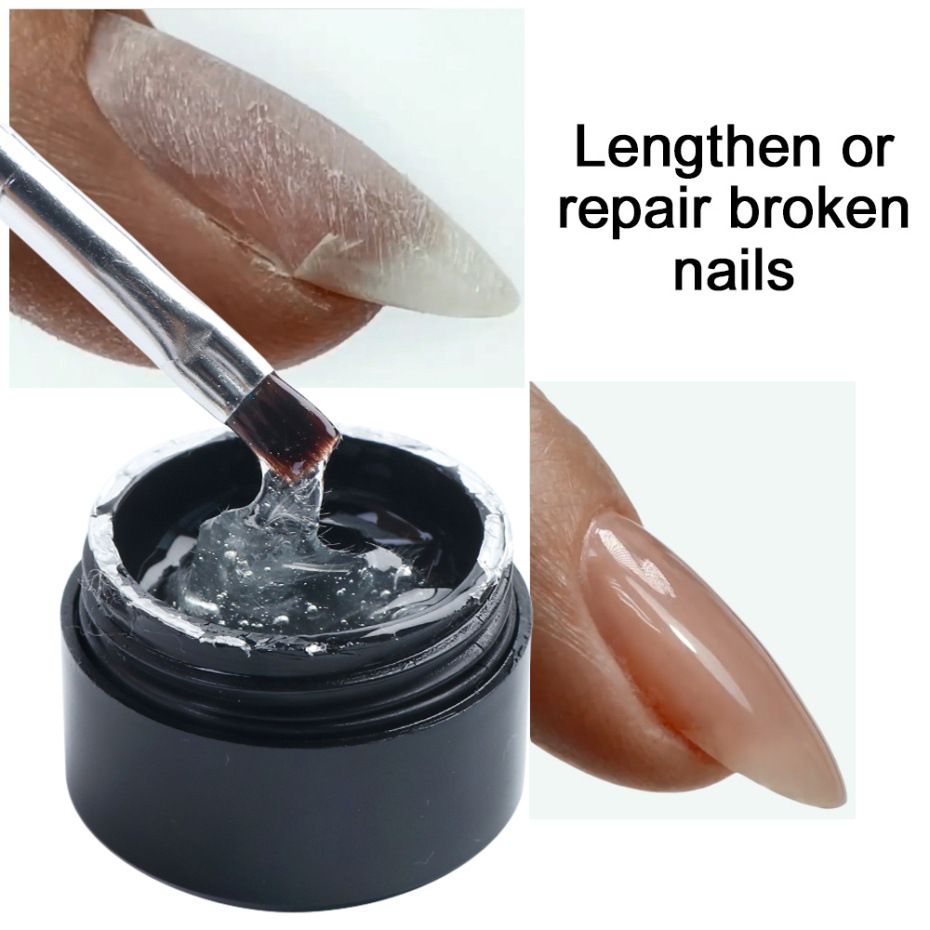 Nail Repair Protection Gel, Stick on False Nails Tip for Women, Nail Repair Kit for Split Natural Nail, Clear Builder Base Gel Designed for Women