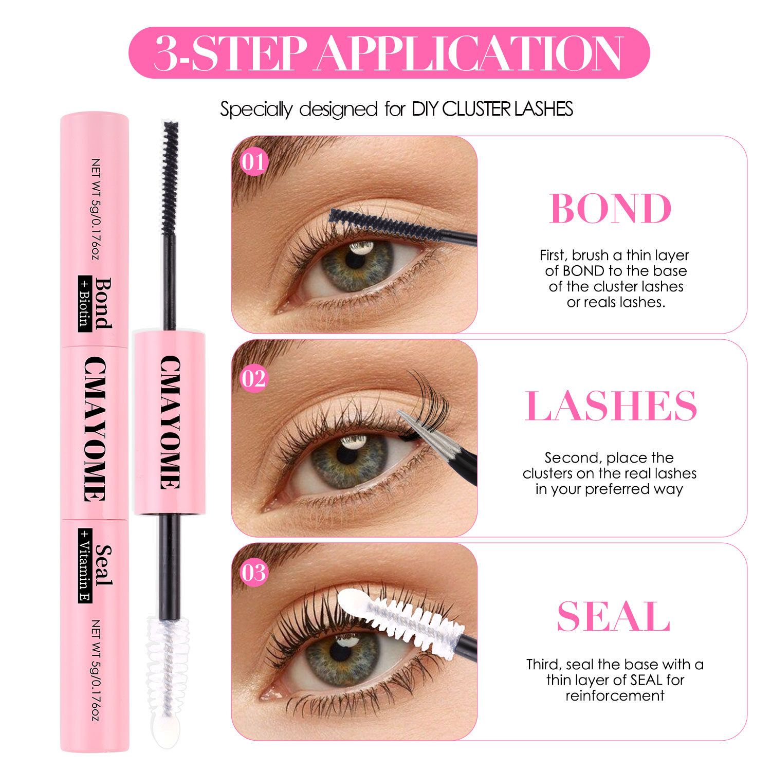 Double DIY Segmented False Eyelash Glue Self-grafting Quick-drying Eyelash Glue False Eyelash Glue Waterproof Eye Lash Cosmetic Tools False Eyelashes Makeup