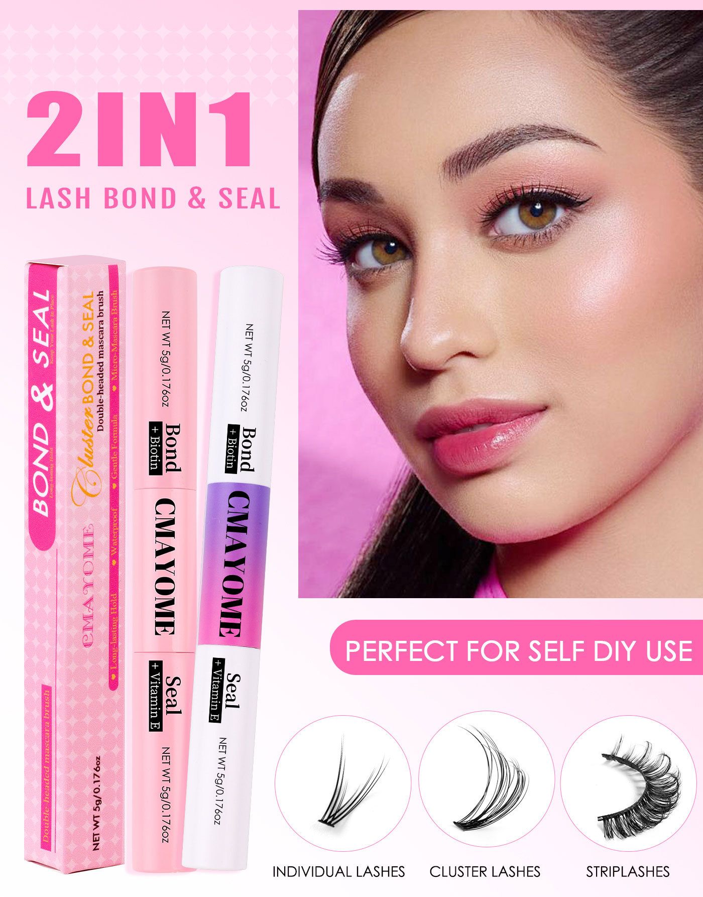 Double DIY Segmented False Eyelash Glue Self-grafting Quick-drying Eyelash Glue False Eyelash Glue Waterproof Eye Lash Cosmetic Tools False Eyelashes Makeup