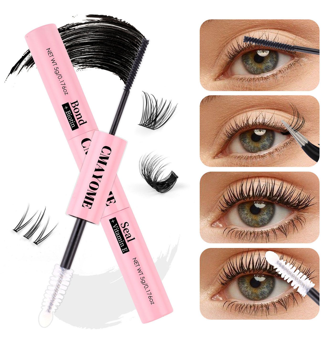 Double DIY Segmented False Eyelash Glue Self-grafting Quick-drying Eyelash Glue False Eyelash Glue Waterproof Eye Lash Cosmetic Tools False Eyelashes Makeup