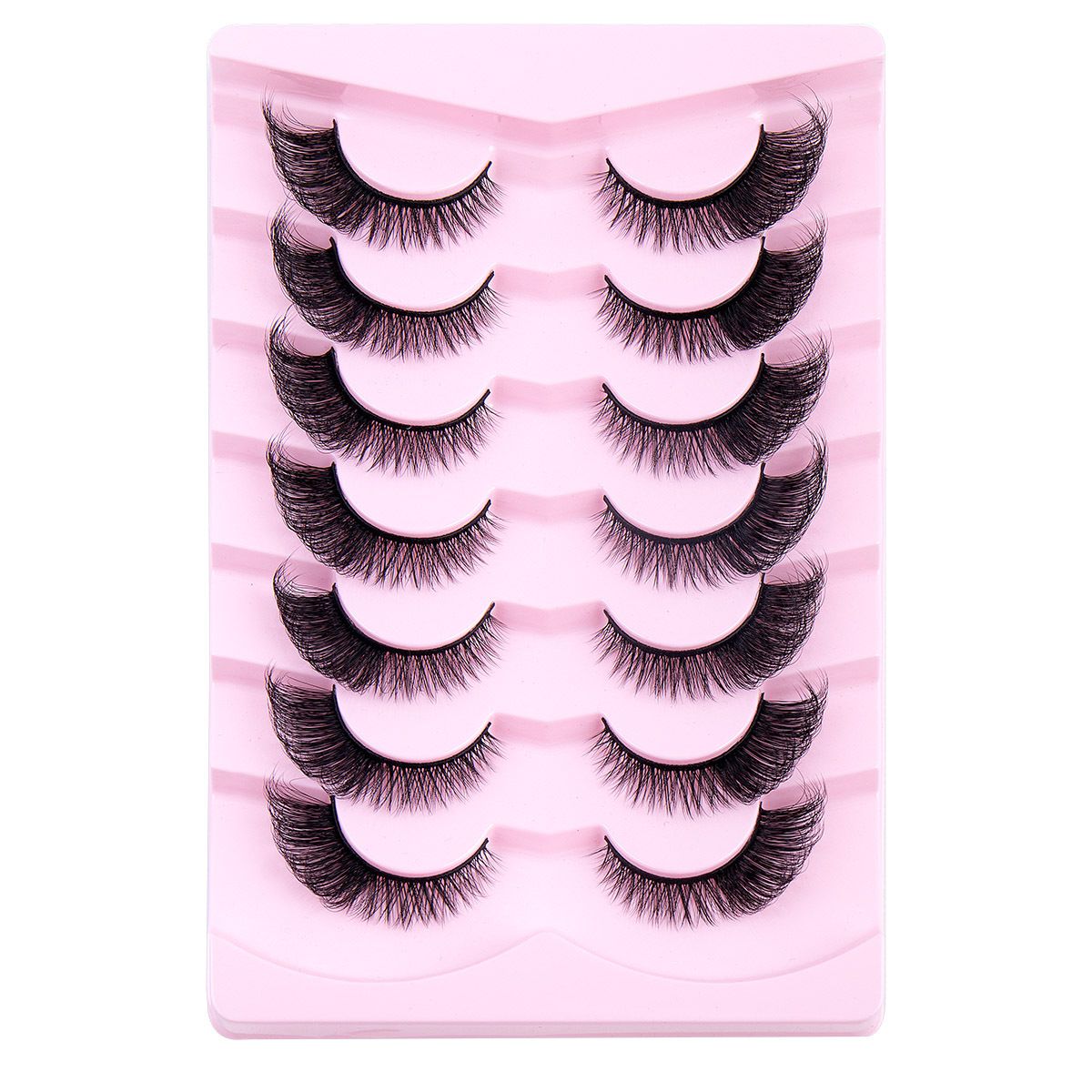 7 Pairs Cat Eye Lashes Wispy Fake Lashes Fluffy Cat Eye Lashes Extensions False Eyelashes  false eyelash set, large capacity dense single cluster of false eyelashes（30D/40D/50D/60D/80D/100D）
