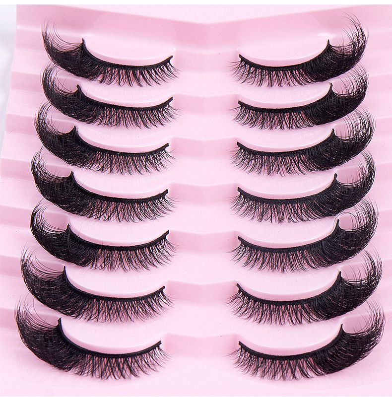 7 Pairs Cat Eye Lashes Wispy Fake Lashes Fluffy Cat Eye Lashes Extensions False Eyelashes  false eyelash set, large capacity dense single cluster of false eyelashes（30D/40D/50D/60D/80D/100D）