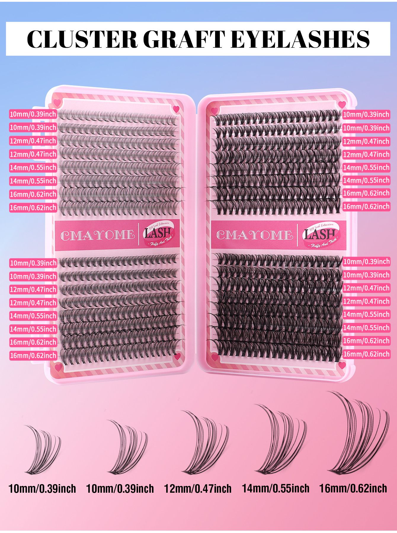 Hot-Melt Multi-Hairs Of False Eyelashes, Large-Capacity Dense D Roll 10D-100D False Eyelashes Book Set Four Types Of Thick False Eyelashes