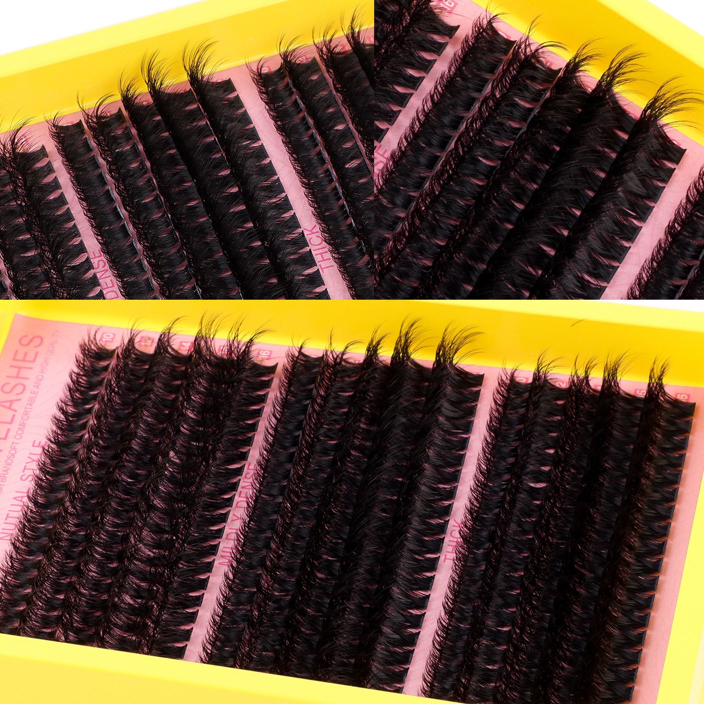 DIY Sectional 30D+40D False Eyelashes Hot-melt single cluster segmented eyelashes 60P80P set eyelashes combination 30D+40D+ Pink pink tweezers DIY sectional false eyelashes 15 rows with large capacity