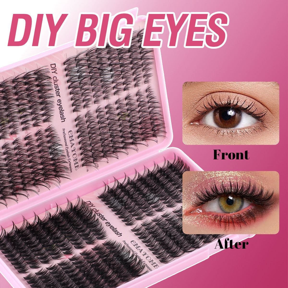 576 Tufts of Dense D-curl  Single Tuft False Eyelashes Naturally Light and 10-16mm DIY Segmented Self-grafting 576 clusters False eyelashes Natural thick false eyelashes