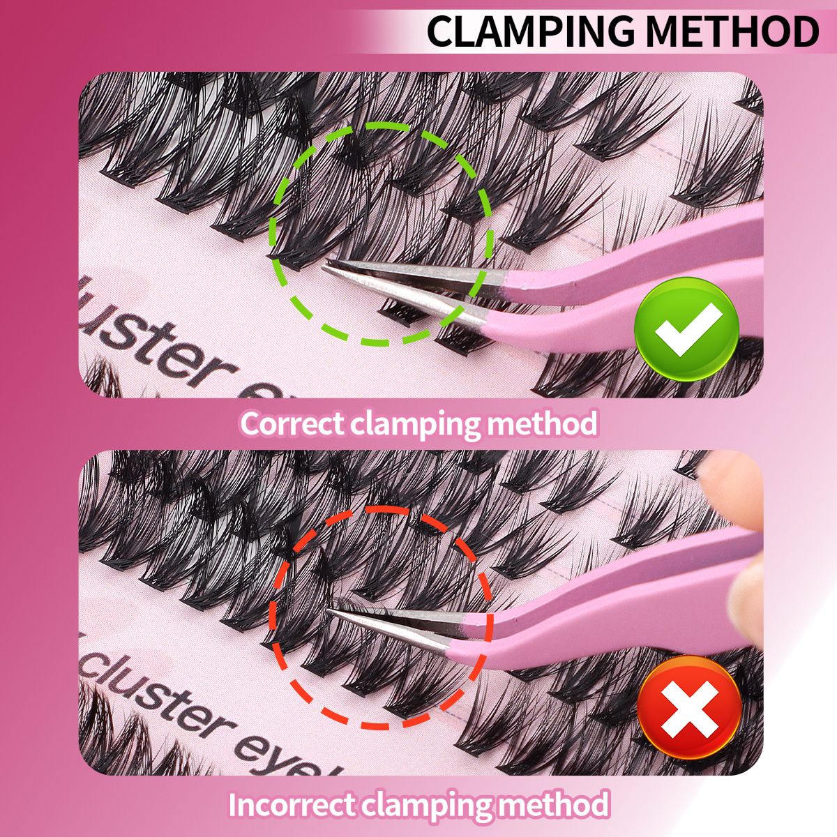 576 Tufts of Dense D-curl  Single Tuft False Eyelashes Naturally Light and 10-16mm DIY Segmented Self-grafting 576 clusters False eyelashes Natural thick false eyelashes