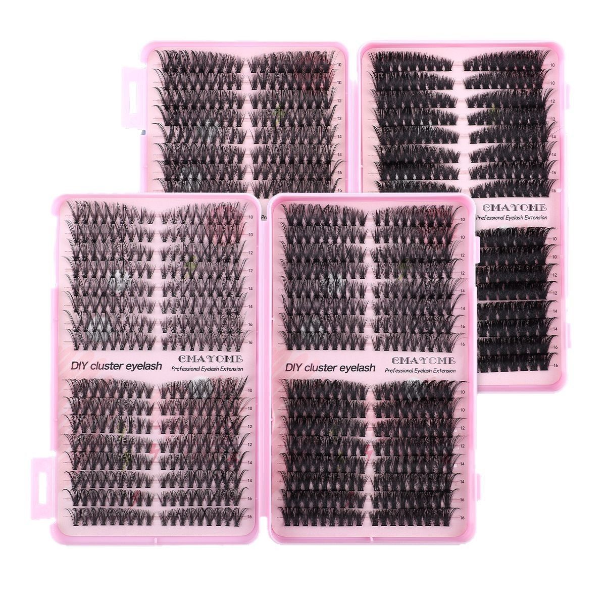 576 Tufts of Dense D-curl  Single Tuft False Eyelashes Naturally Light and 10-16mm DIY Segmented Self-grafting 576 clusters False eyelashes Natural thick false eyelashes