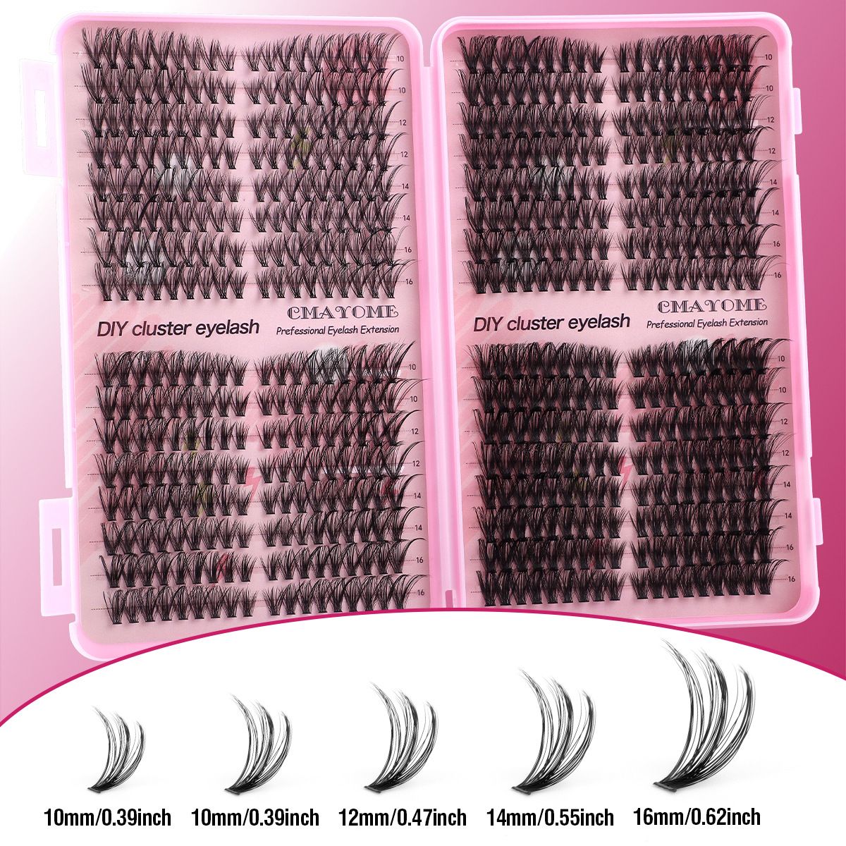 576 Tufts of Dense D-curl  Single Tuft False Eyelashes Naturally Light and 10-16mm DIY Segmented Self-grafting 576 clusters False eyelashes Natural thick false eyelashes