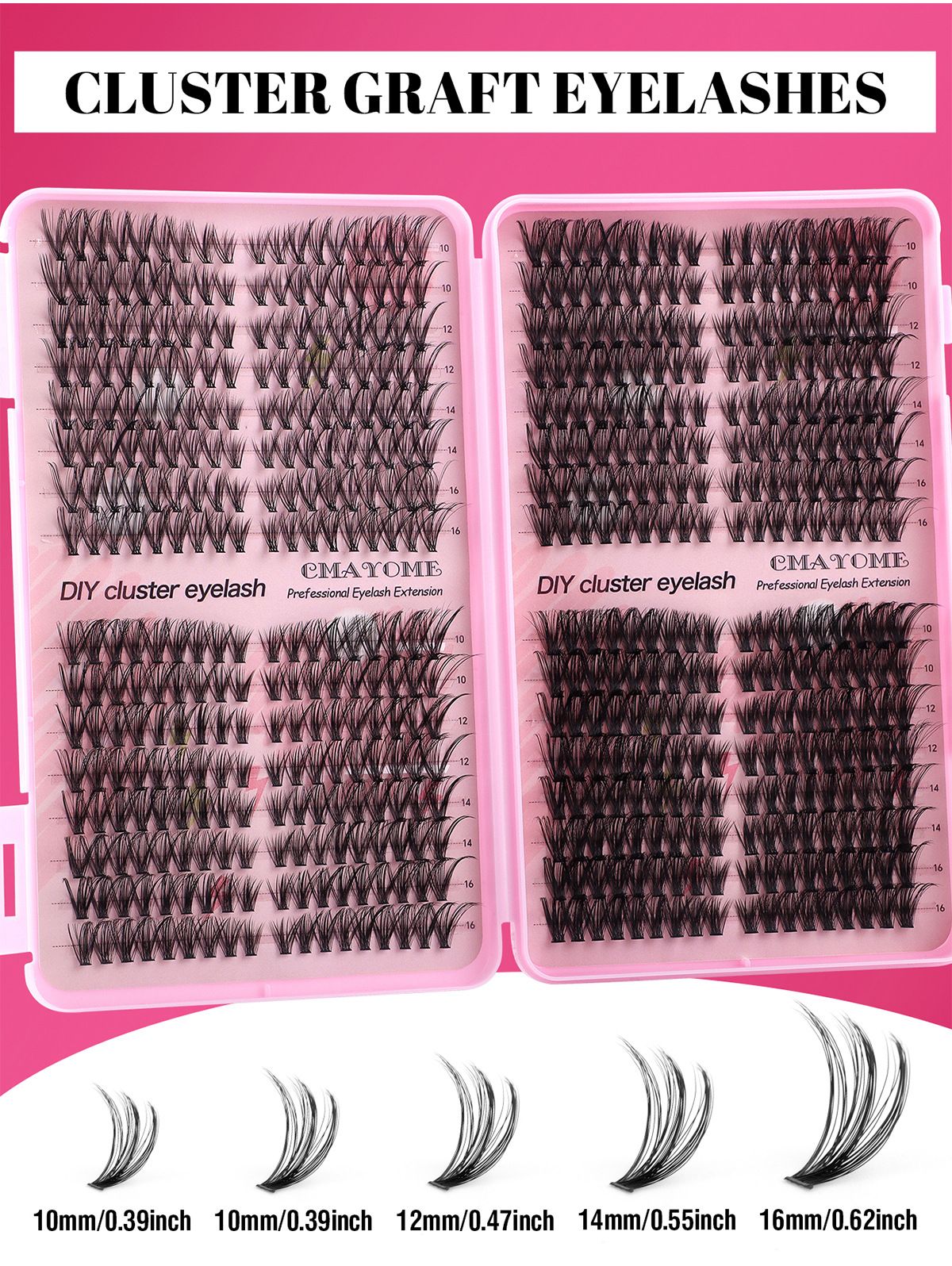 576 Tufts of Dense D-curl  Single Tuft False Eyelashes Naturally Light and 10-16mm DIY Segmented Self-grafting 576 clusters False eyelashes Natural thick false eyelashes