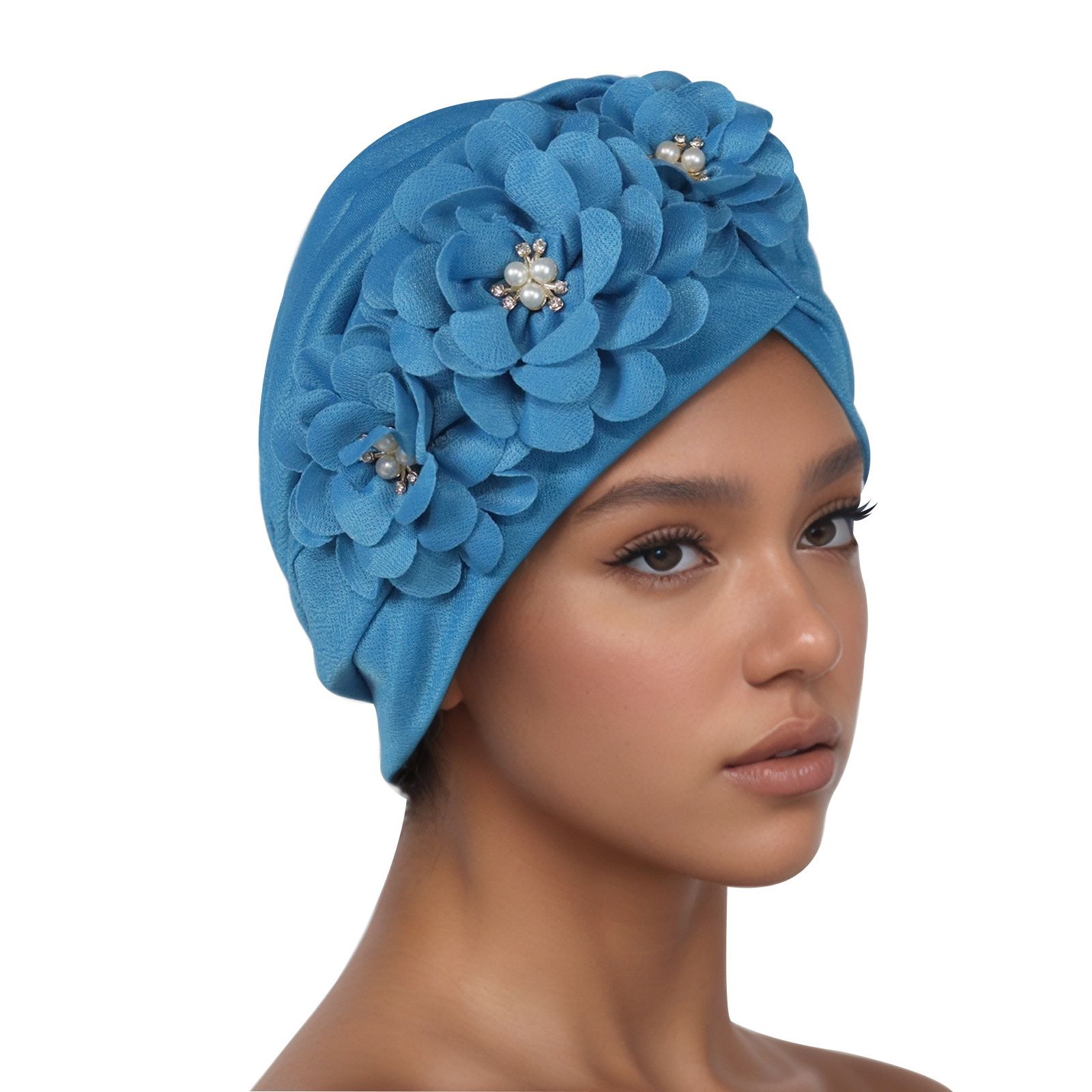 Cotton Solid Folds Pearl Muslim Turban Scarf Women Islamic Inner Hijab Caps Arab Wrap Head Hats Mujer 100% Turban Bonnet Cap Pretied Turban Head Hair Accessories Women Hats Caps Muslim Turban