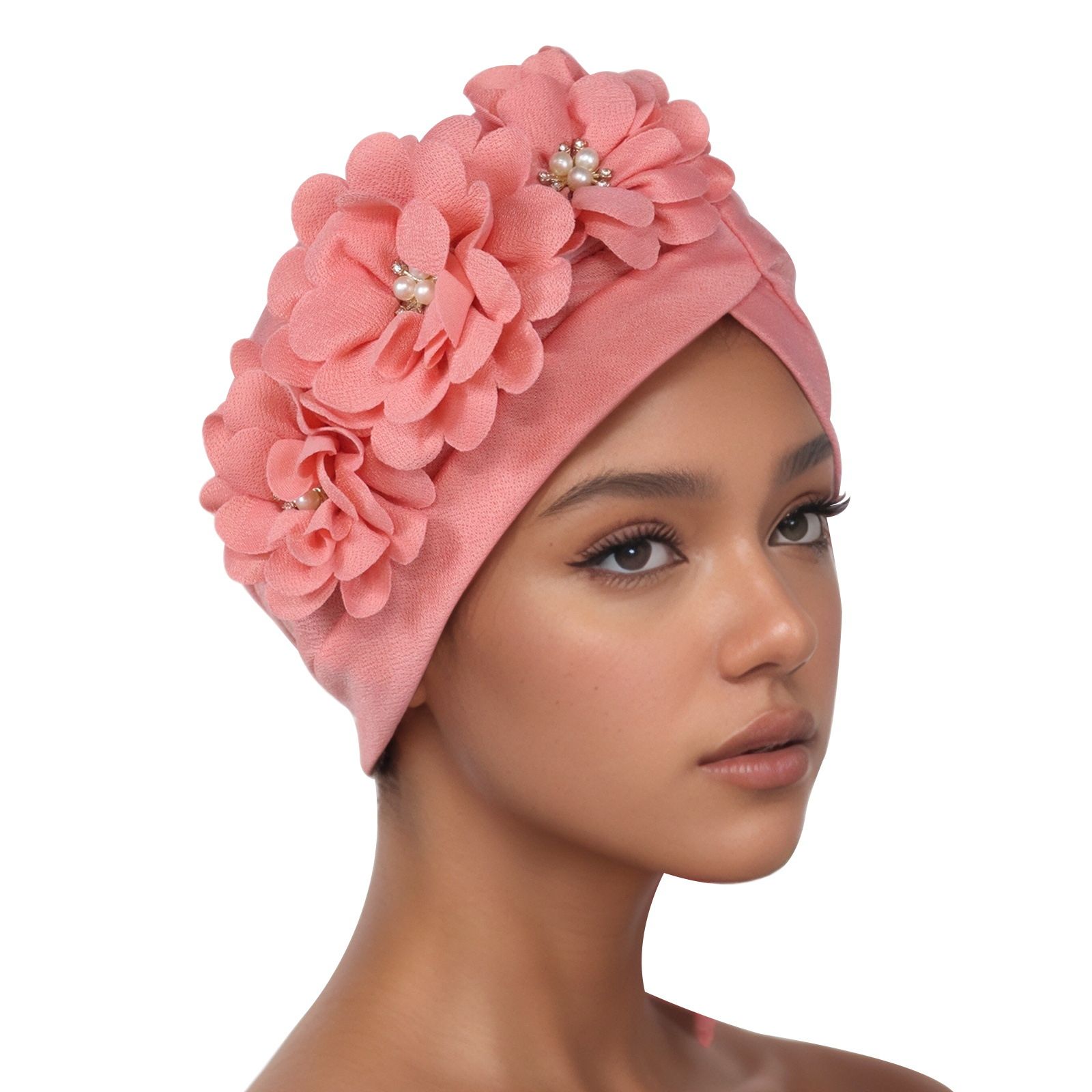 Cotton Solid Folds Pearl Muslim Turban Scarf Women Islamic Inner Hijab Caps Arab Wrap Head Hats Mujer 100% Turban Bonnet Cap Pretied Turban Head Hair Accessories Women Hats Caps Muslim Turban