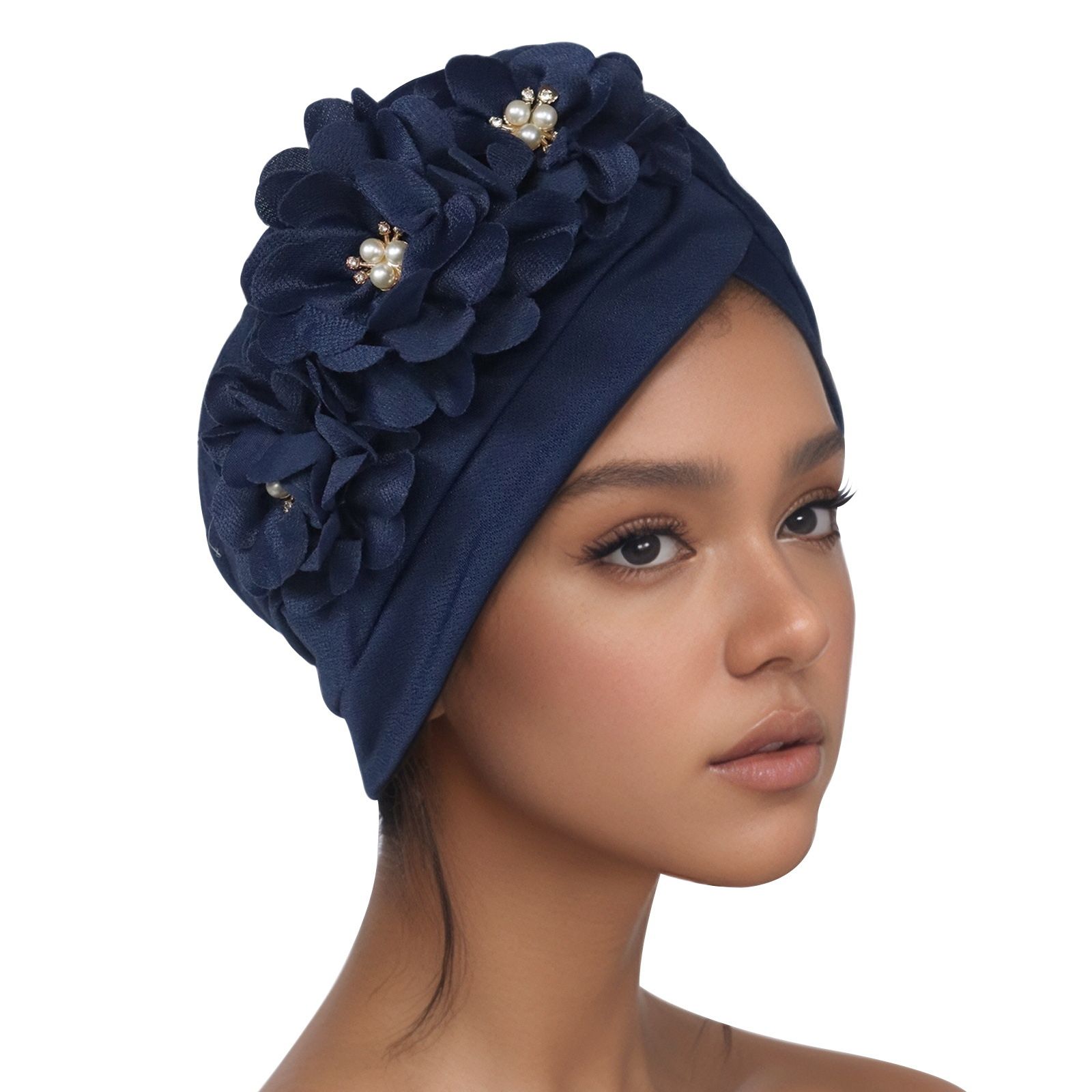 Cotton Solid Folds Pearl Muslim Turban Scarf Women Islamic Inner Hijab Caps Arab Wrap Head Hats Mujer 100% Turban Bonnet Cap Pretied Turban Head Hair Accessories Women Hats Caps Muslim Turban
