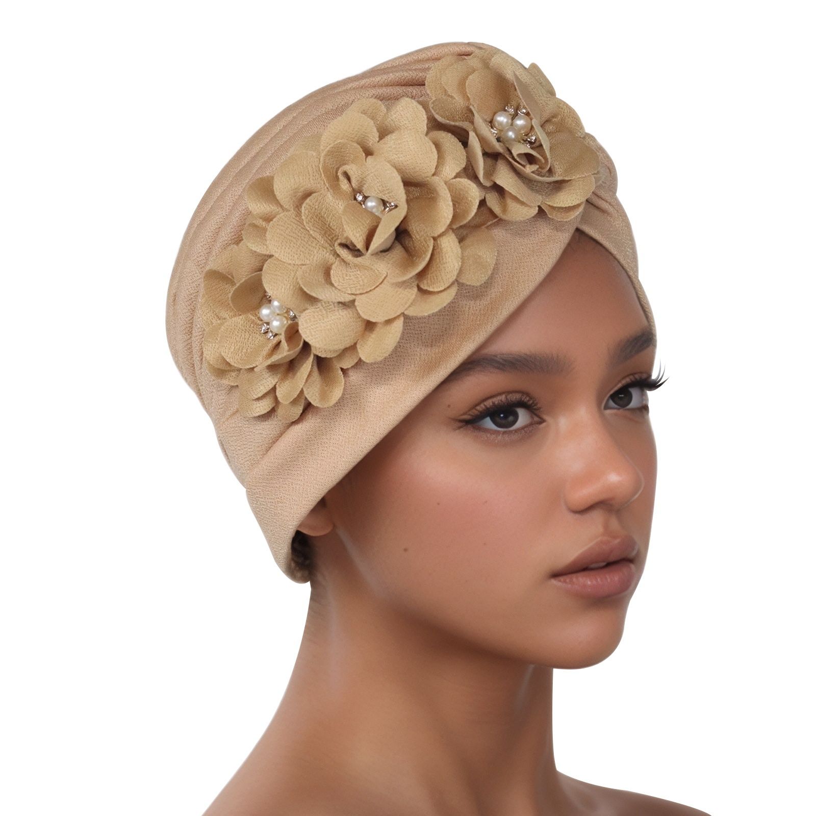 Cotton Solid Folds Pearl Muslim Turban Scarf Women Islamic Inner Hijab Caps Arab Wrap Head Hats Mujer 100% Turban Bonnet Cap Pretied Turban Head Hair Accessories Women Hats Caps Muslim Turban