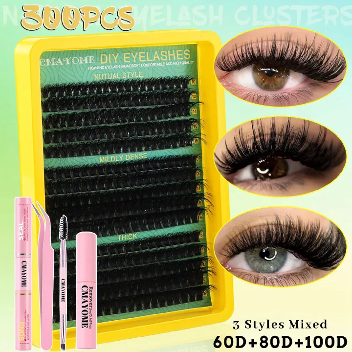 Single-cluster Segmented 3 Mixed Eyelash Glue Tweezers Set D Warping Natural Thick Eyelashes  Classic Individual Eyelash Extension Lashes Matte Black Professional Extension Individual Eyelashes