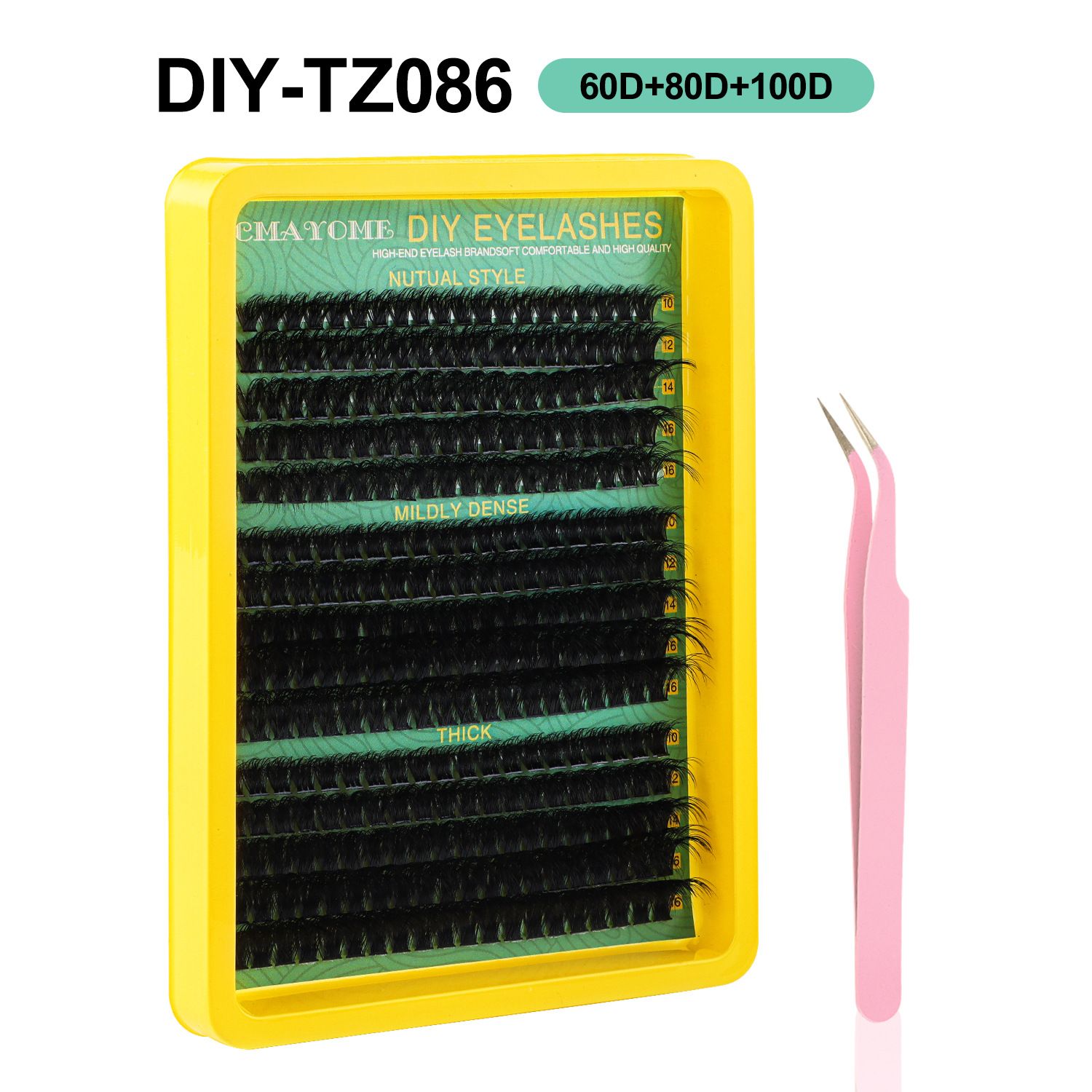 Single-cluster Segmented 3 Mixed Eyelash Glue Tweezers Set D Warping Natural Thick Eyelashes  Classic Individual Eyelash Extension Lashes Matte Black Professional Extension Individual Eyelashes