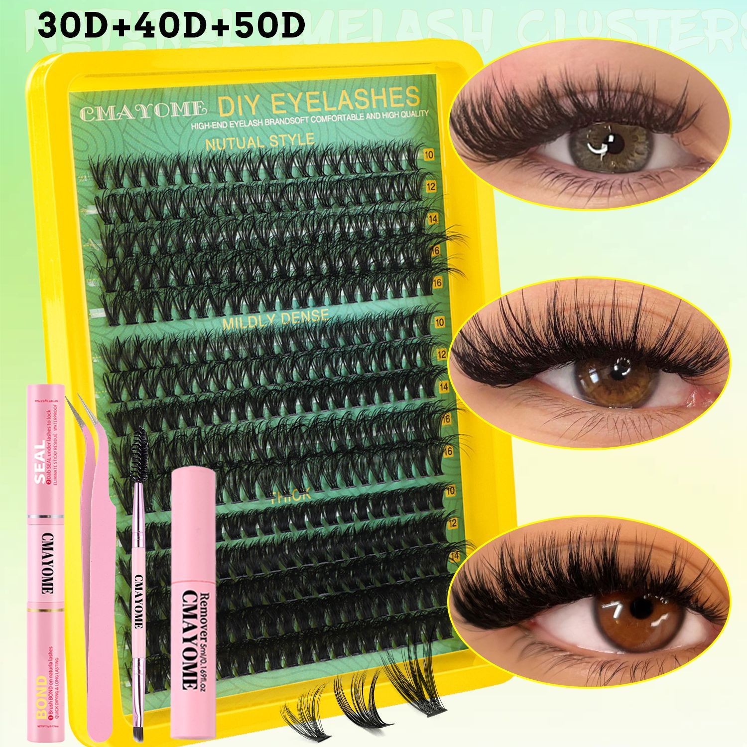Single-cluster Segmented 3 Mixed Eyelash Glue Tweezers Set D Warping Natural Thick Eyelashes  Classic Individual Eyelash Extension Lashes Matte Black Professional Extension Individual Eyelashes