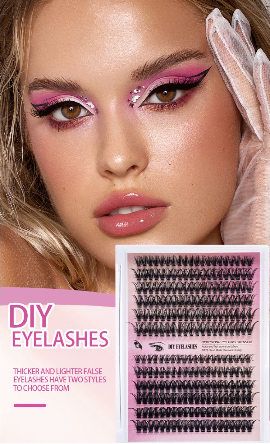 False Eyelashes Clusters, Includes 20 Clusters 10-16mm Mix Cluster Lashes, Natural Look Wispy Wisps, DIY Lash Extension Kit for Home