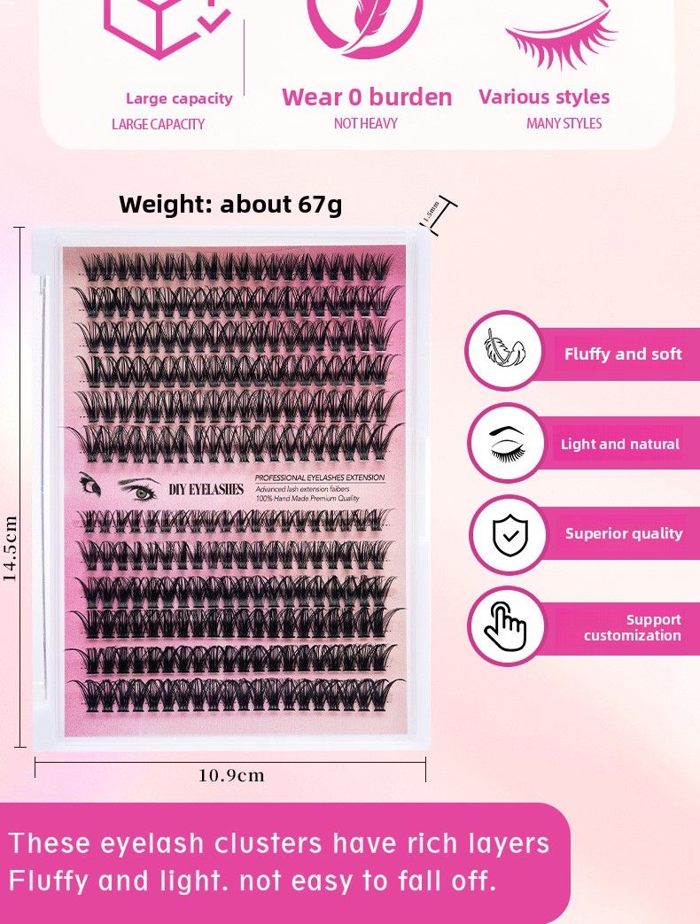 False Eyelashes Clusters, Includes 20 Clusters 10-16mm Mix Cluster Lashes, Natural Look Wispy Wisps, DIY Lash Extension Kit for Home
